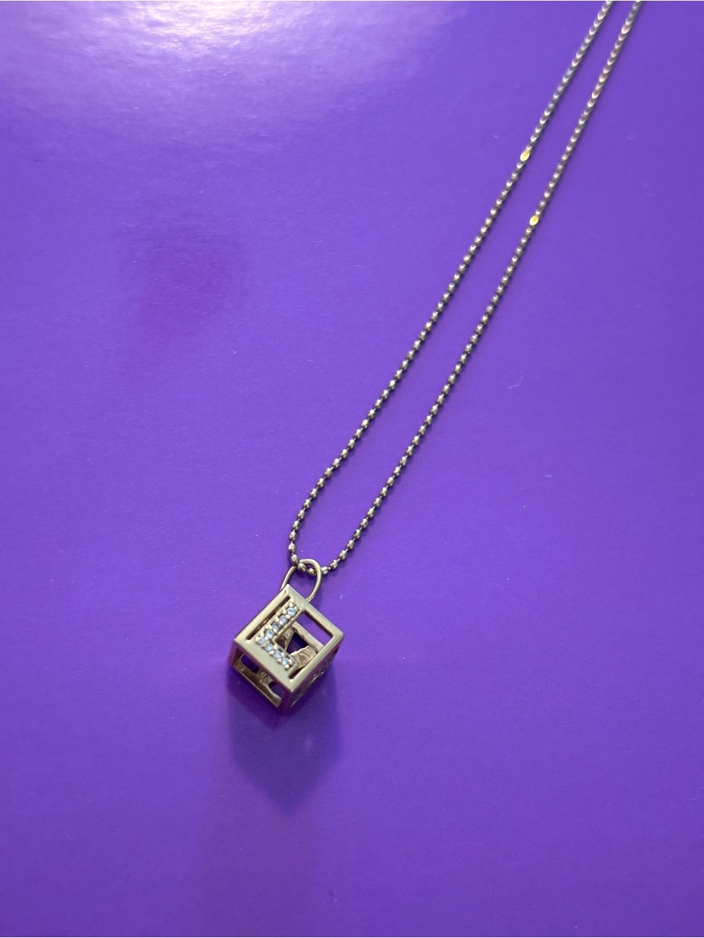 Sydney Evan Diamond LOVE Cube Pendant Necklace Women Jewelry